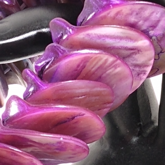 Bracelet Purple Lavender Shell Marbled Style - Picture 4 of 4